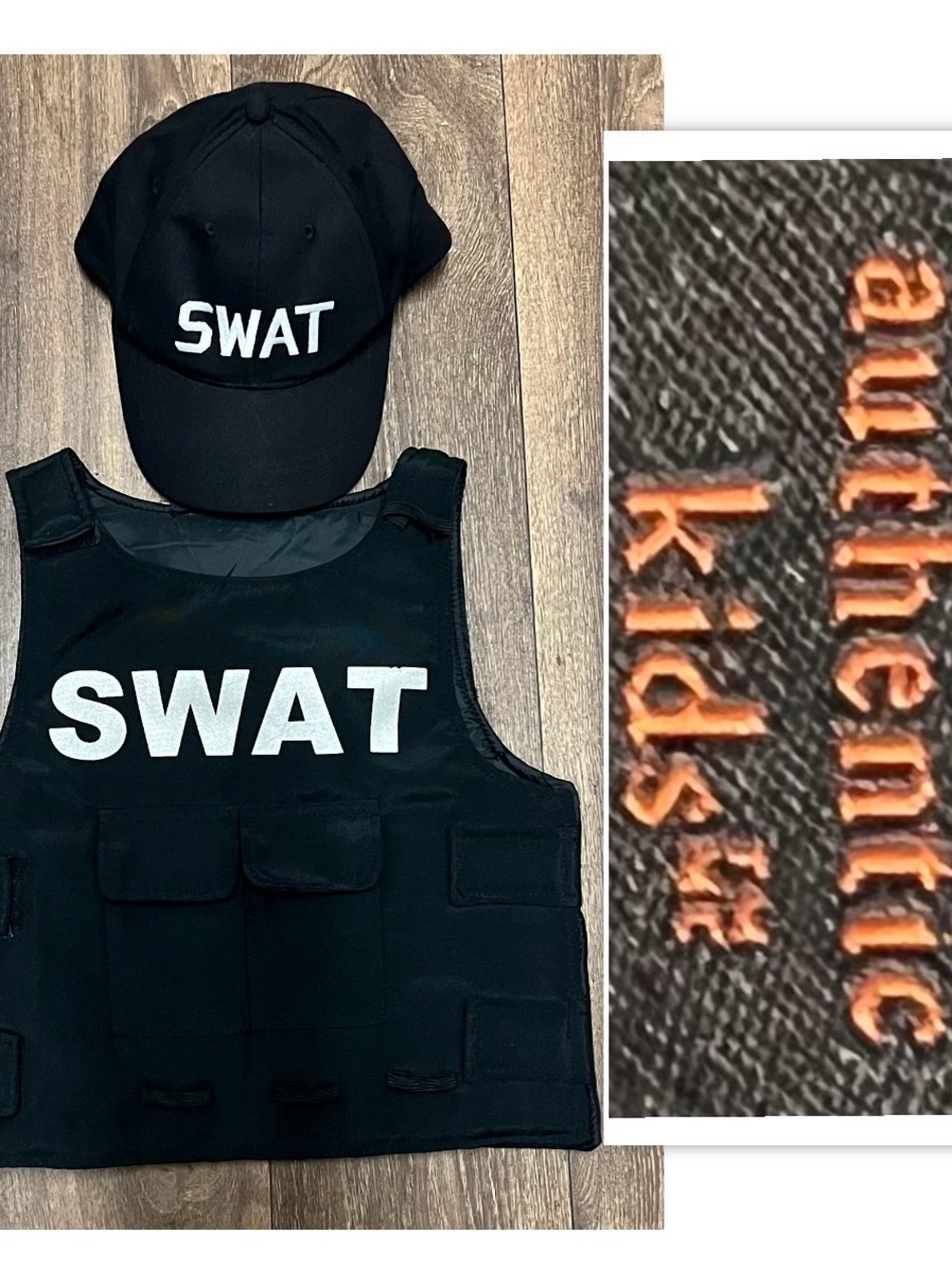 UNBRANDED SWAT Vest And Hat Costume Set